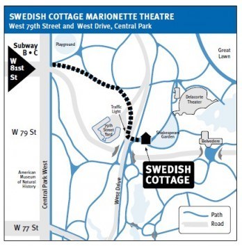 Map to Swedish Cottage Marionette Theater in Central Park New York in CityKinder German Blog CityErleben